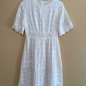 Elegant White Lace Midi Dress